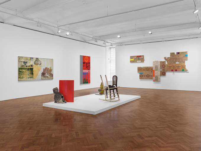 Robert Rauschenberg: ROCI, installation view at Thaddaeus Ropac London, 2024. © Robert Rauschenberg Foundation / ARS, New York 2021. Courtesy Thaddaeus Ropac gallery, London • Paris • Salzburg • Seoul. Photo: Eva Herzog