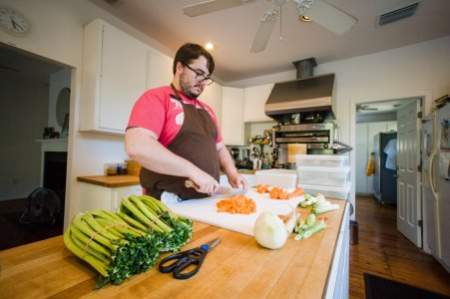 man in kitchen