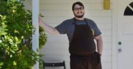 man in kitchen